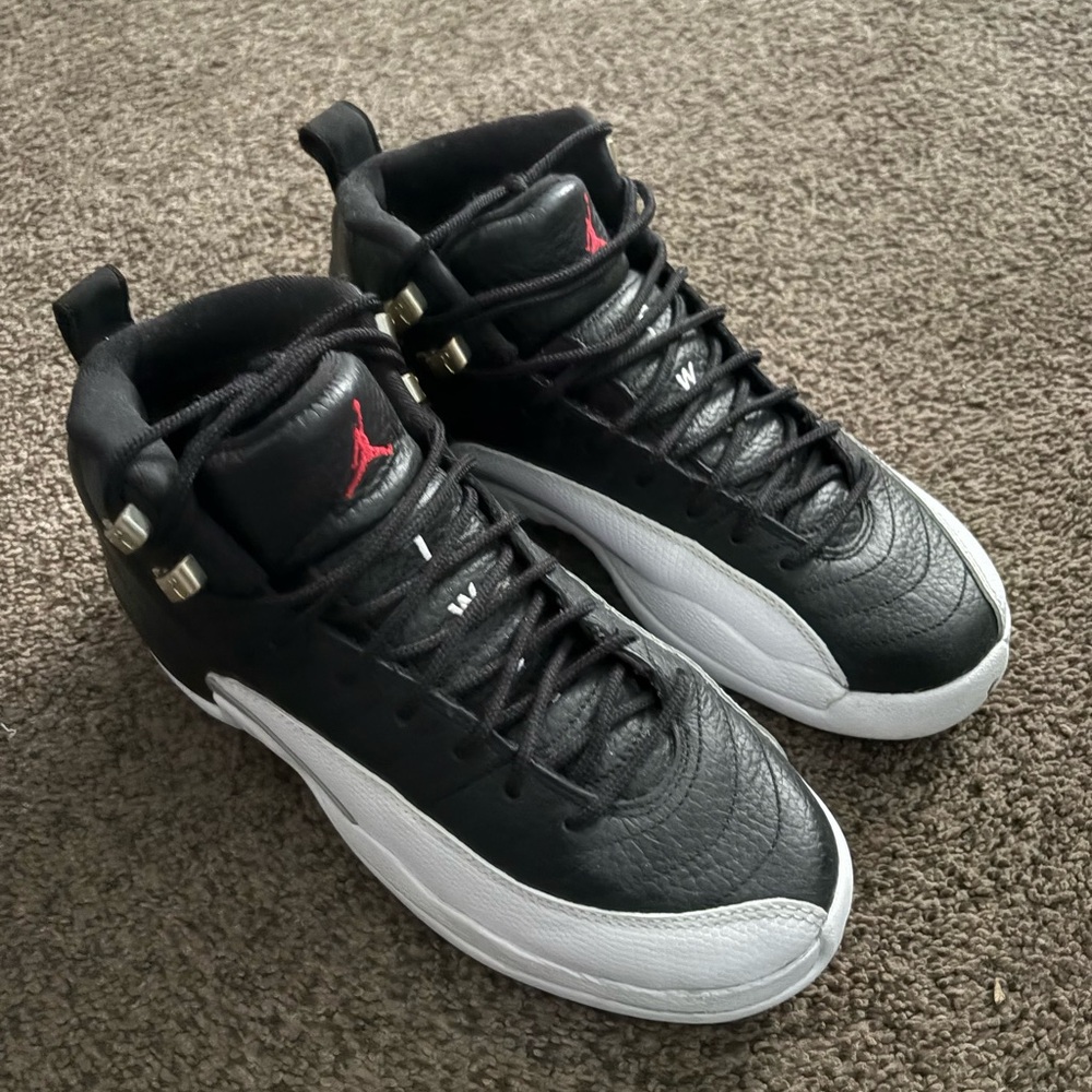 Jordan Black and White Sneakers with Red Accents
